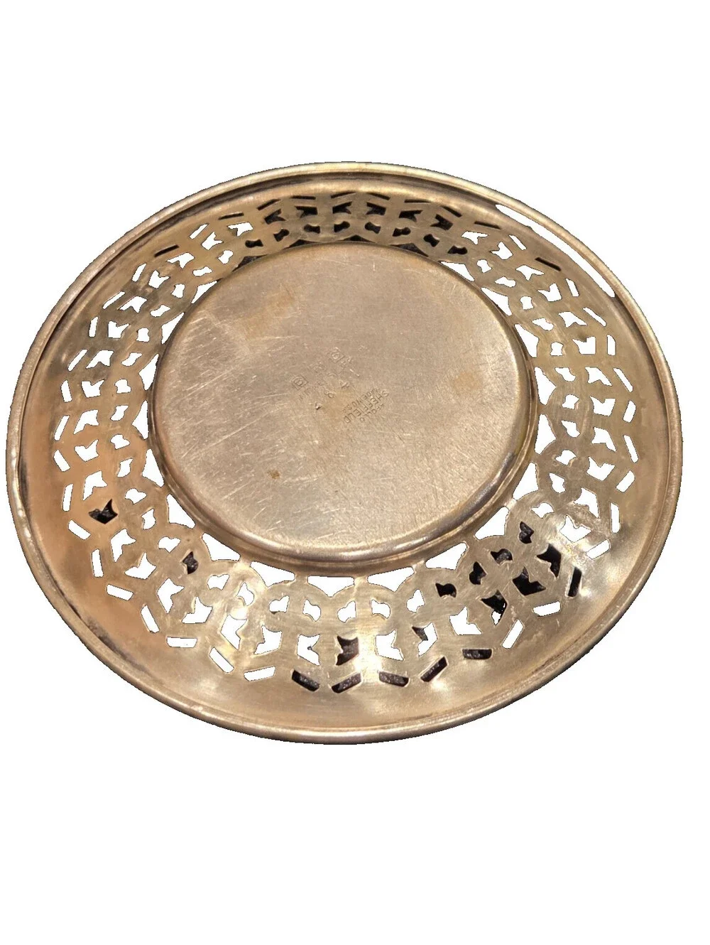 Vintage Silverplate Pierced Bon Bon Candy Nut Dish 5